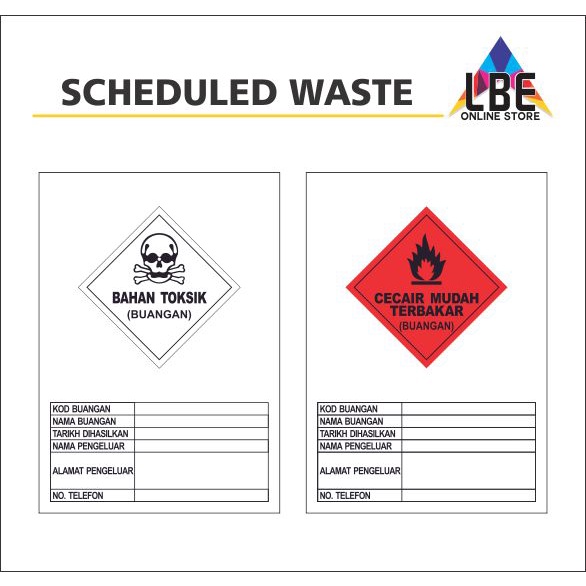 Schedule Waste Label (210mm x 297mm)