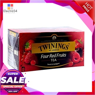 ทไวนิงส์ ชาโฟร์เรตฟรุ๊ต 2 กรัม x 25 ซองชาและผงชงดื่มสมุนไพรTwinings Four Red Fruits Tea 2g x 25 Tea Bags