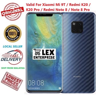 ฟิล์มคาร์บอน ด้านหลัง ติดตั้งง่าย สําหรับ Xiaomi Redmi Note 8 Note 8 Pro K20 K20 Pro Xiaomi Mi 9T Mi 9T Pro