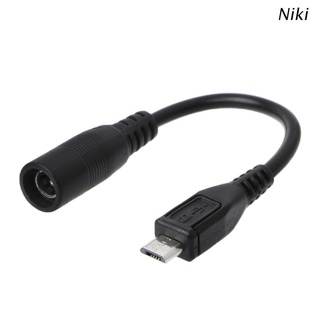 Niki 5.5x2.1mm DC Power Plug Waterproof Jacket Female To Micro USB Male Adapter Cable