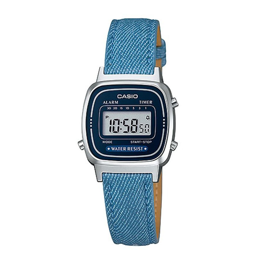 Casio Standard นาฬิกาข้อมือผู้หญิง สายหนัง รุ่น LA670WEL-2A2 - สีน้ำเงิน