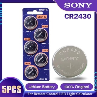 ถ่านกระดุม SONY CR2430 Lithium 3V ถ่าน จำหน่ายยกแผง 1แผง 5ก้อน หมดอายุปี 2030