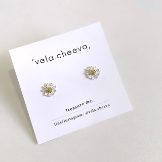 vela.cheeva : *silver925 / daisy earring ต่างหูเงินแท้ รูปดอกเดซี่ ( 8mm )