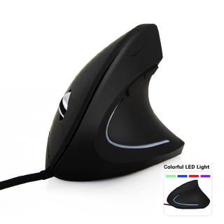 เม้าส์สำหรับเล่นเกม Ergonomic Vertical เมาส์ Mouse Wired USB Optical Computer Gaming Mouse Colorful LED Light Game เมาส์