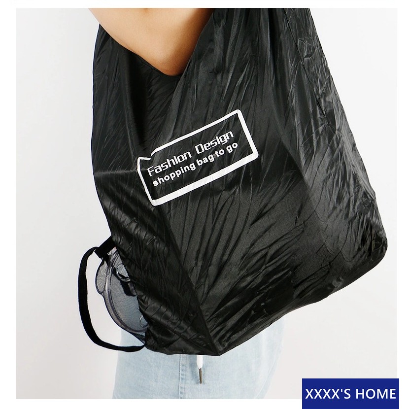 #XX53 Shopping bag ถุงผ้าลดโลกร้อน พกพา ช้อปปิ้ง กระเป๋าผ้าม้วนเก็บได้