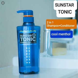 SUNSTAR TONIC Super Refreshing Scalp Care Shampoo 2 In 1 with Conditioner 460ml แชมพูผสมครีมนวดผม นักกีฬาชอบใช้