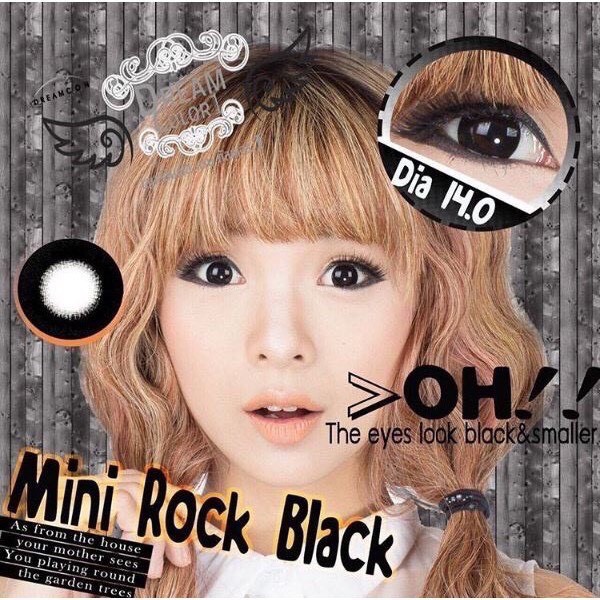 Mini Rock Black มินิ โทนแบ๊ว ตากลม Dream Color1 Contact Lens Bigeyes คอนแทคเลนส์ ค่าสายตา สายตาสั้น