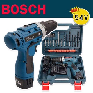 (ลดราคาล้างสต็อค)ชุดกระเป๋าสว่านไร้สาย Bosch  54V (10 mm.) 2 ระบบ พร้อมอุปกรณ์พื้นฐานใช้งานได้ทันที งานใต้หวันเกรดเอป้าย