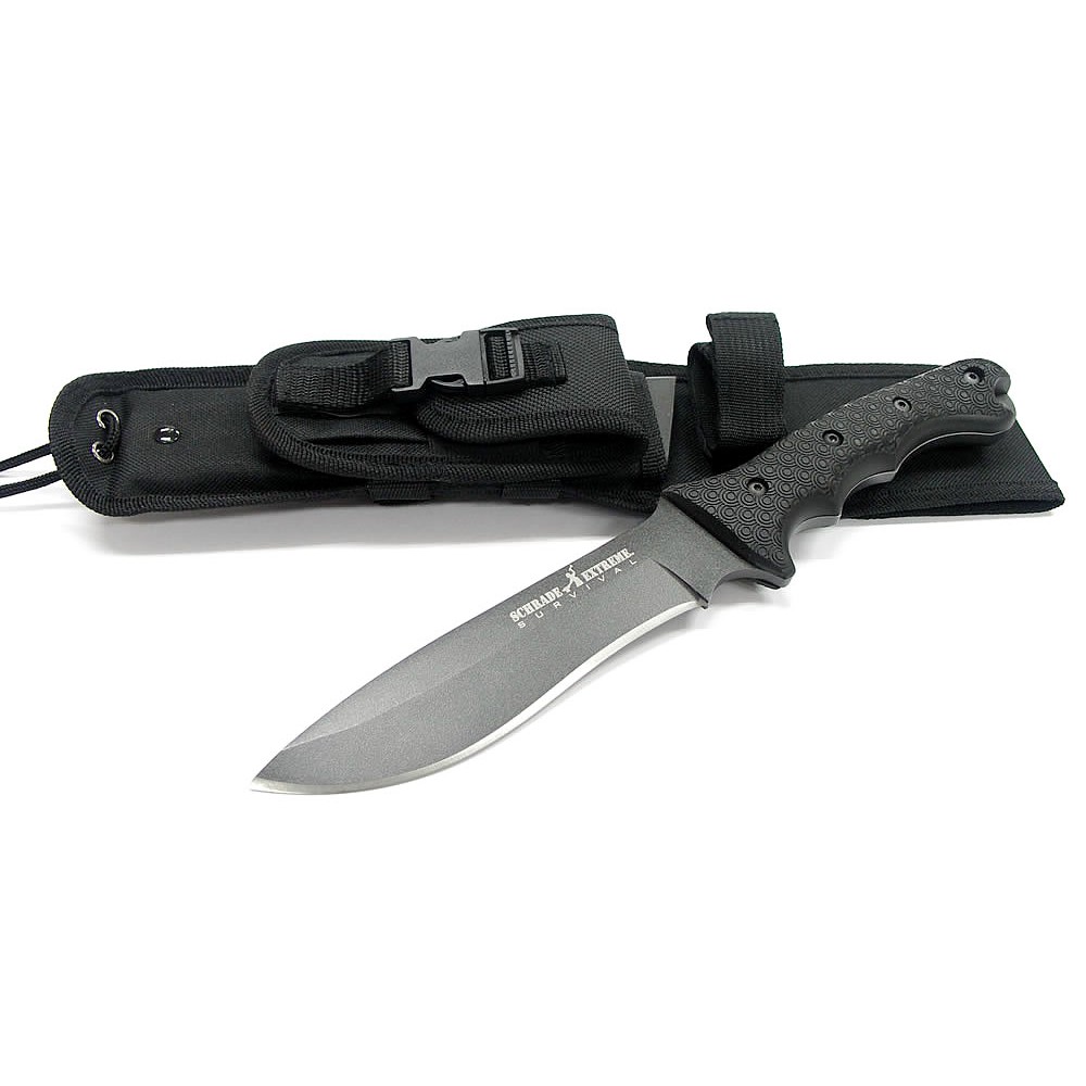 มีดยาวหนึ่งฟุต Schrade SCHF9 12.1in 1095 High Carbon Steel Fixed Blade Knife - USA Imported - Outdoo