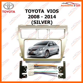 หน้ากากวิทยุรถยนต์ TOYOTA VIOS 2008 (สีเงิน) รหัส  NV-TO-100