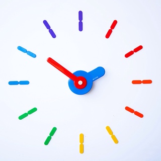 นาฬิกา On-Time V1M Rainbow (สีรุ้ง-ไม่มีเข็มวินาที) 56 เซน Wall Clock นาฬิกาแขวนผนัง ติดผนังไม่เจาะผนัง เข็มนาฬิกาใหญ่