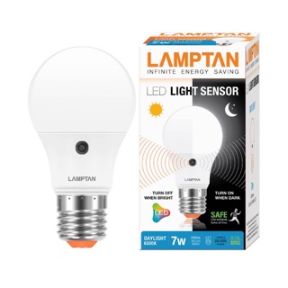 หลอดเซนเซอร์ LAMPTAN แลมตั้น แลมป์ตั้น แท้เปิด ปิด อัตโนมัติ LED Light Sensor 7W หลอดไฟเซนเซอร์ พร้อมส่งแล้ววันนี้ครับ!!