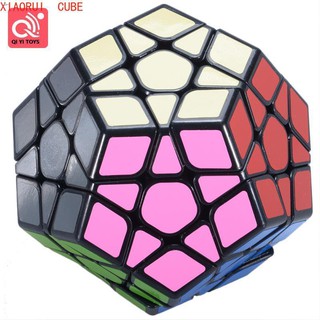 Qiyi รูบิค 3x3 Megaminx สติ๊กเกอร์สีดําของเล่นฝึกสมอง