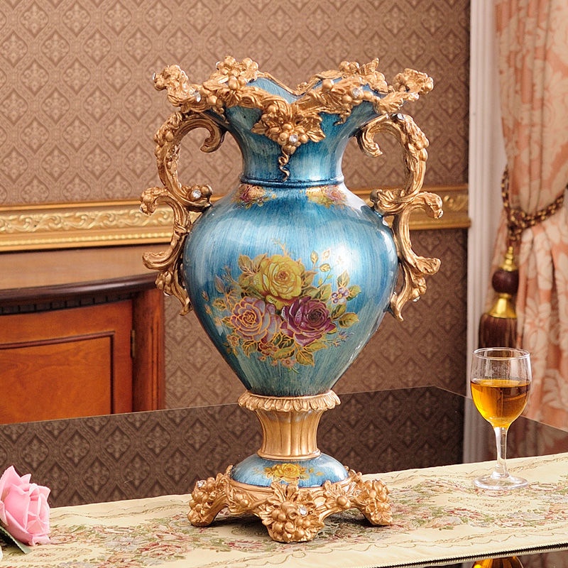 แจกันเรซิ่น หรูหรา ขนาดใหญ่ สไตล์ยุโรป เรโทร สําหรับตกแต่ง - รูปที่ 3