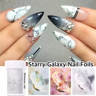 🪴ฟอยล์ลอกลาย ฟอล์ยลายกาแลกซี่ ลายหินอ่อน Starry Galaxy nail foil