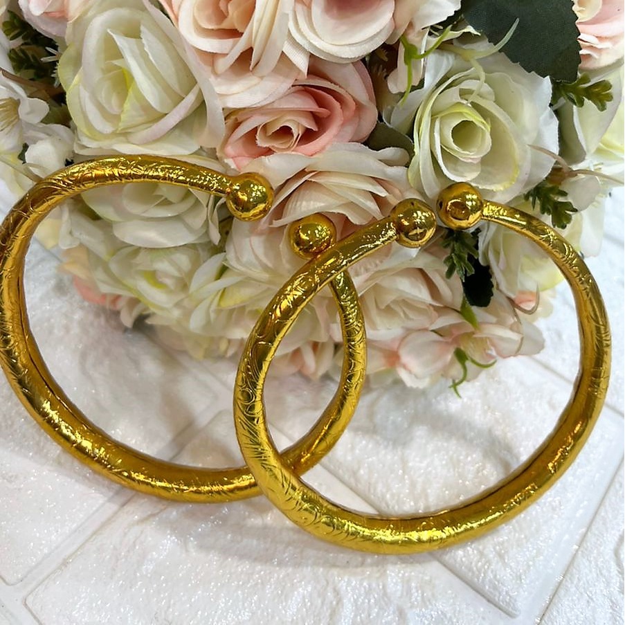 (2 ชิ้น) กําไลข้อเท้าแต่งงานเจ้าสาวแบบดั้งเดิม GK-001-G