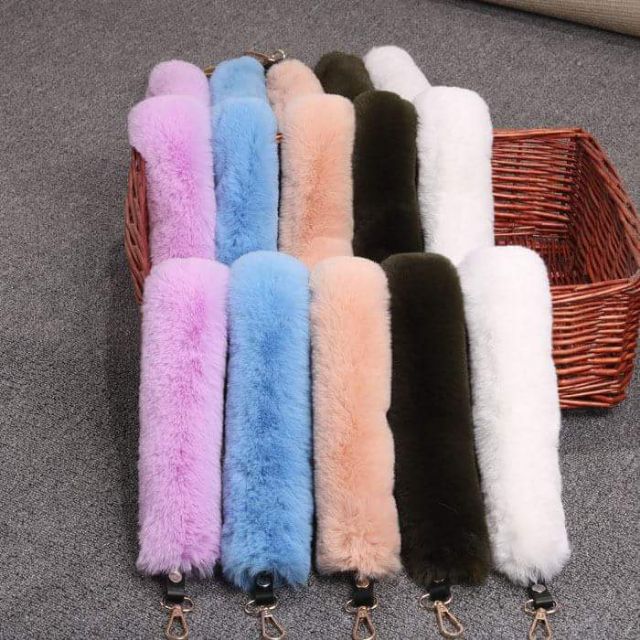 สายกระเป๋า ขนเฟอร์ สายขน นุ่มนิ่ม  💕 fur strap ความยาว 120 cm.💕