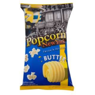 Popcorn New York Butter Flavor 60g.ป๊อปคอร์นนิวยอร์กข้าวโพดคั่วรสเนย 60กรัม ขนมขบเคี้ยว ของว่าง ทานเล่น