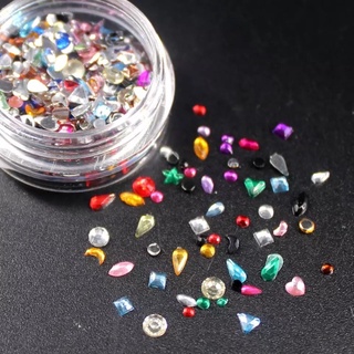 เพชรคริสตัลแต่งเล็บมินิ ชิ้นขนาดเล็ก รวมหลายแบบคละสี