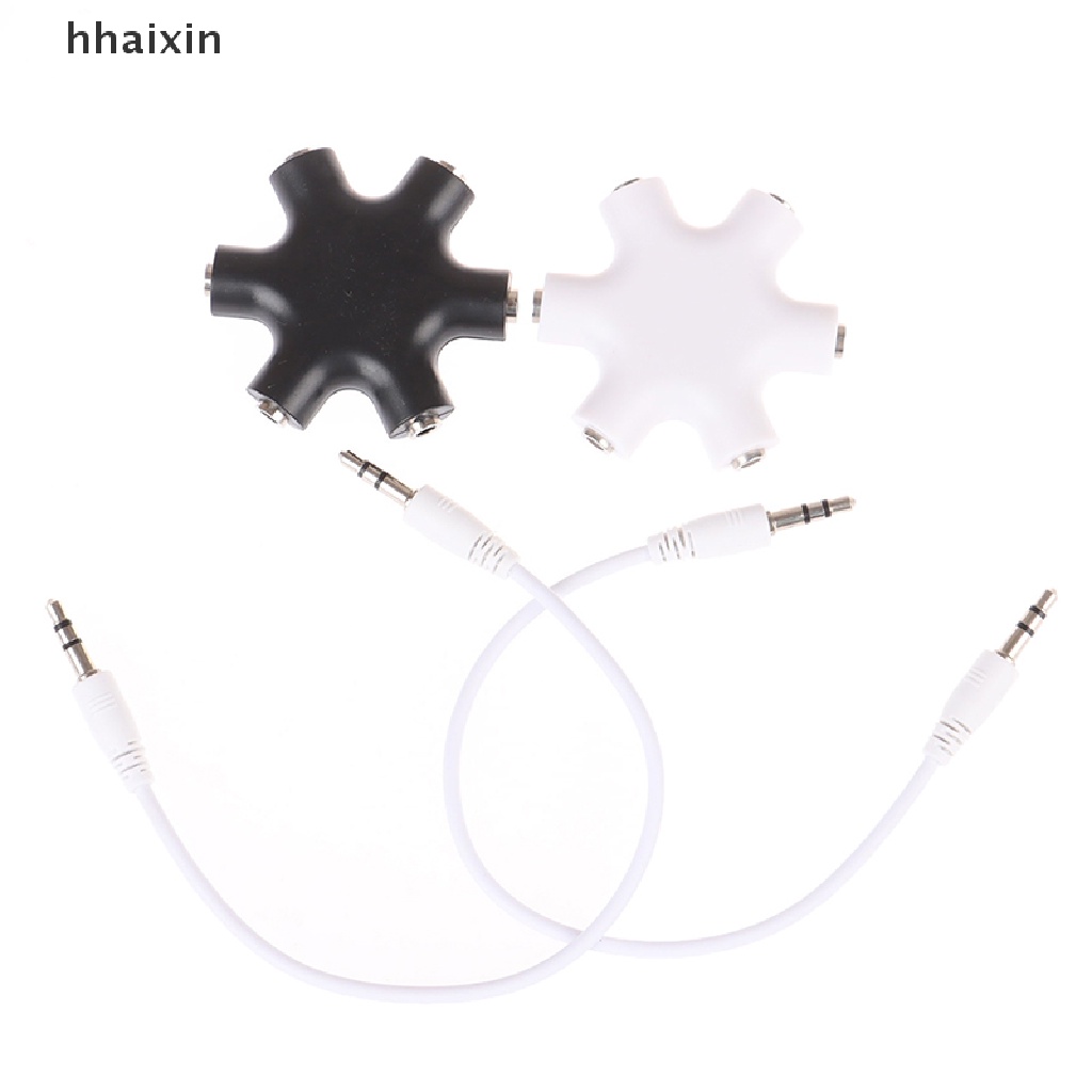 [HaiHai] 6*3.5mm Way Multi Port Hub Aux Headphone jack Splitter Audio Cable Converter Boutique