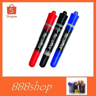 ปากกาเคมี 2 หัว 6.0-0.8mm flexoffice สีน้ำเงิน