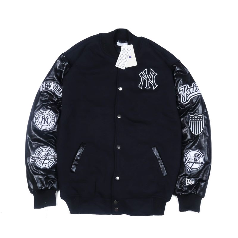 เสื้อแจ็คเก็ต VARSITY MLB NY FULL เย็บปักถักร้อย - VARSITY MLB NY FULL TAG & LABEL - เสื้อแจ็คเก็ต B