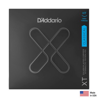 DAddario® XTC46 สายกีตาร์คลาสสิค ไนลอนใส สายลวดทองแดงเคลือบเงิน ซีรีย์ XT (HardTension, 28-44w) ** Made in USA **