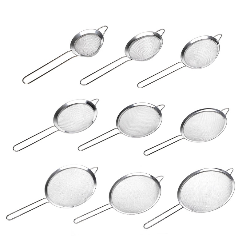 Kitchen Stainless Steel Flour  Strainer Mesh Colander Sieve Filter Sifter