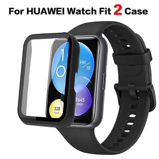 กระจกนิรภัย และเคส สําหรับ HUAWEI watch fit 2 อุปกรณ์เสริมสมาร์ทวอทช์ PC ฟิล์มกันชน แบบเต็ม สําหรับ HUAWEI fit2