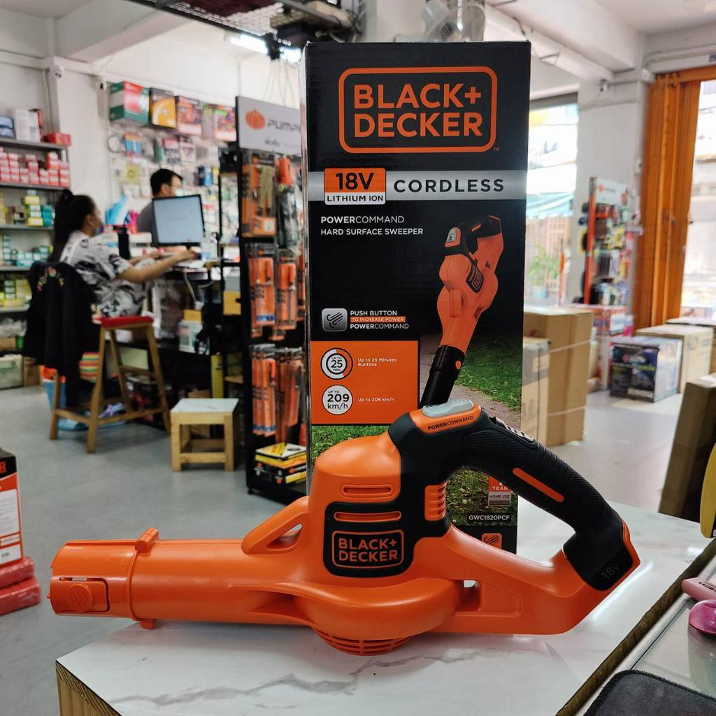 GWC1820PCF เครื่องเป่าลมใบไม้ไร้สาย 18V. พร้อมแบตเตอรี่ 18V x1ก้อน + แท่นชาร์จ BLACK&amp;DECKER สินค้าเเท้รับประกัน