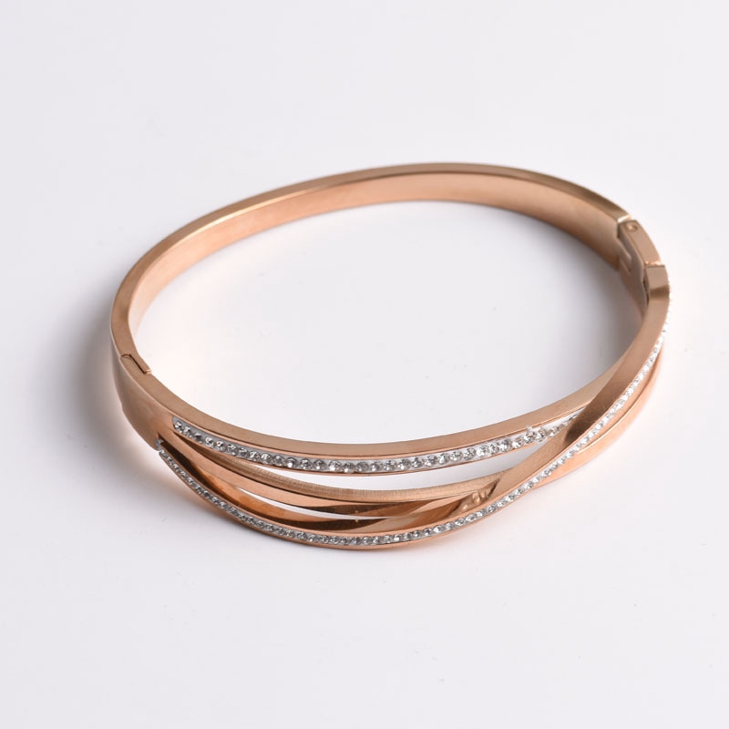 Niche Design สร้อยข้อมือไทเทเนียม ชุบเหล็ก 18K สีโรสโกลด์ ทอง เงิน ประดับเพชร เพทาย ไม่ซีดจาง ไม่ทําให้เกิดอาการแพ้ เข้ากับทุกการแต่งกาย สไตล์เกาหลี ของขวัญแนะนํา