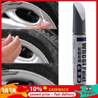 Silver Alloy Wheel Touch Up Pen Repair Paint Curbing Scratch Maker With Brush