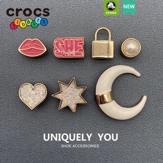 อุปกรณ์เสริมหัวเข็มขัดโลหะ คุณภาพสูง สําหรับรองเท้า crocs