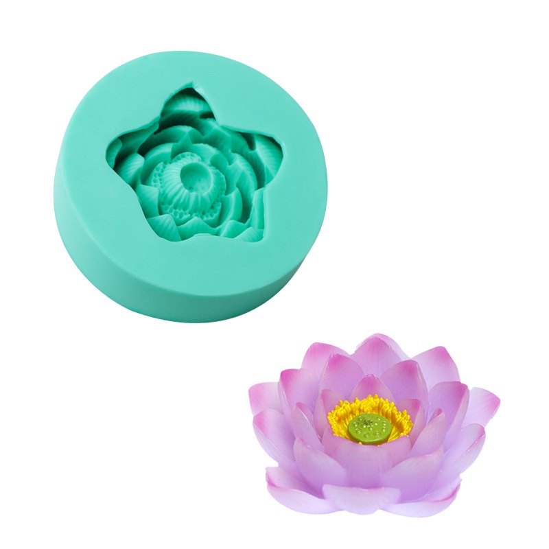 พร้อมส่ง พิมพ์ซิลิโคน พิมพ์วุ้น พิมพ์ดอกไม้ แม่พิมพ์ พิม พิมพ์ดอกบัว สุ่มสี 1 ชิ้น - รูปที่ 2