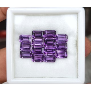 พลอย อเมทิส 4x6 mm.7.63 ct.(14เม็ด) ขนาด 4x6x3 mm. สีม่วงเข้มๆ ความสะอาดVS-VVS AFRICA