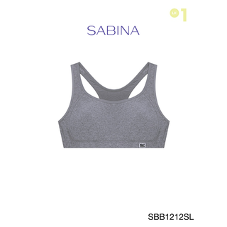 Sabina เสื้อชั้นใน Invisible Wire (ไม่มีโครง) รุ่น Sbn Sport รหัส SBB1212SL สีเทาอ่อน