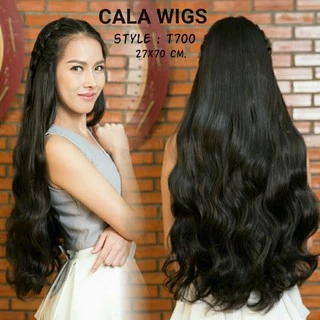 แฮร์พีชcalawigsราคาส่ง รหัสT700กว้าง27CM ยาว70CM ชิ้นหนาพิเศษไหมด้านเหมือนผมจริง แฮร์พีชลอนปลายยาว