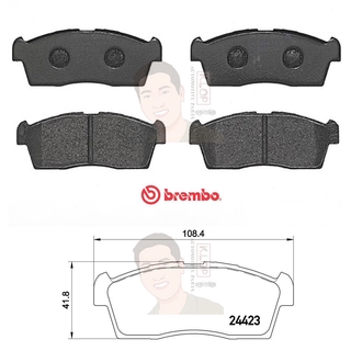 P54 049B ผ้าเบรก F (แท้ BREMBO รุ่น Black) SUZUKI เซเลริโอ CELERIO 1.0 ปี14-&gt;