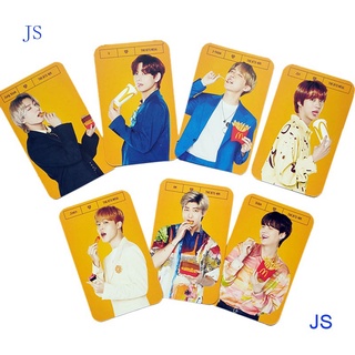 Js การ์ดรูปภาพ The Bts Meal X Mcdonalds พรีเมี่ยม 7 ชิ้น (สีพื้น)