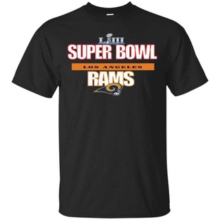 tshirtเสื้อยืดคอกลมฤดูร้อนWanyg เสื้อยืดแขนสั้น พิมพ์ลาย Super Bowl 53 Liii Los Angeles Rams 3 Atlanta Champions สีดํา ส