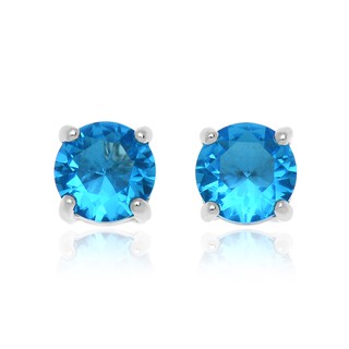 Jewelry buffet ต่างหู ต่างหูเงินแท้ ต่างหูพลอย พลอยเสริมดวง Aquamarine พลอยแห่งความยุติธรรม ชุบโรเดียม