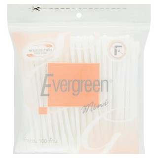 เอเวอร์กรีน สำลีก้านมินิ 100 ก้าน สำลี Evergreen Mini Cotton Buds 100pcs อุปกรณ์เพื่อสุขภาพ ความงาม ผลิตภัณฑ์เพื่อสุขภาพ