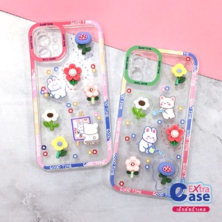 REALME C21 C35 เคสมือถือนิ่มใสกันกล้อง ซิลิโคน TPU ติดการ์ตูนดอกไม้นูน