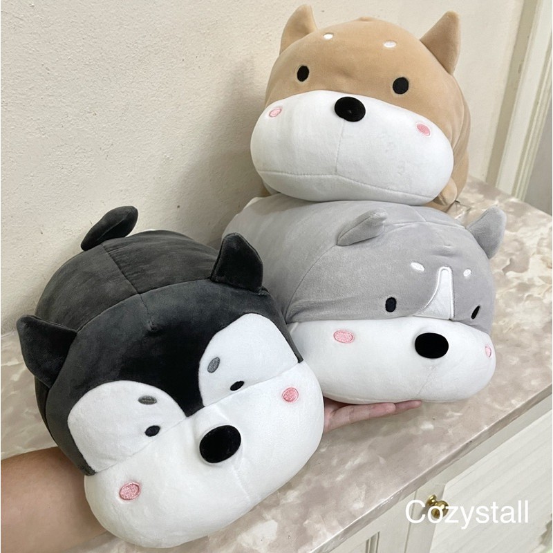 (ของแท้100%) ตุ๊กตาน้องหมาไซบีเรียนฮัสกี้ ตุ๊กตาหมาชิบะ ทรงตันนุ่มนิ่ม - Miniso