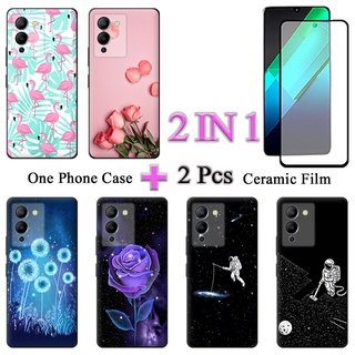 2 IN 1 เคสโทรศัพท์ อินฟินิกซ์ Note 12 G96 พร้อมกระจกนิรภัยกันรอยหน้าจอ เซรามิค โค้ง