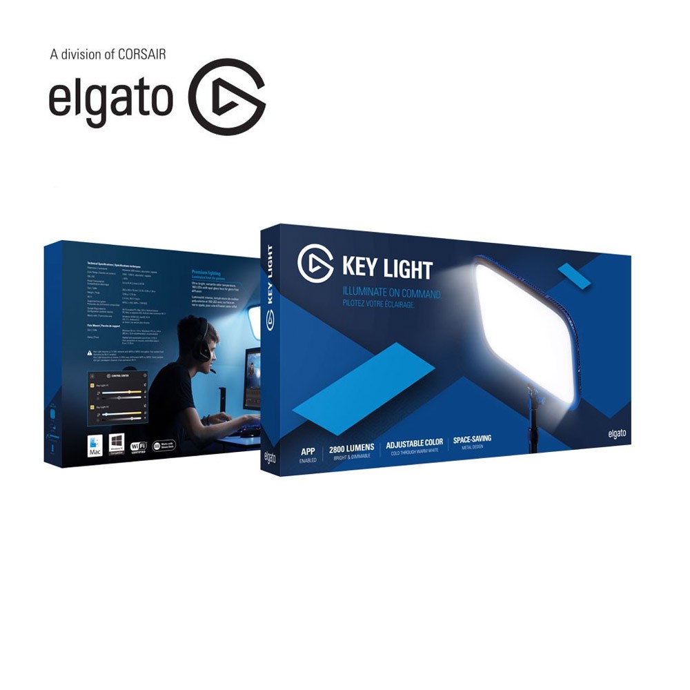 Elgato Key Light – ไฟสตูดิโอ Elgato Key Light สำหรับสตรีมเมอร์ ปรับความสว่างผ่านแอป