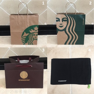 ถุงกระดาษ ถุงผ้า แบรนด์ Starbucks ของแท้ ใบใหญ่ มาจาก shop Starbuck แท้ และลายของแบรนด์ สภาพสวย ของใหม่ มือ 1