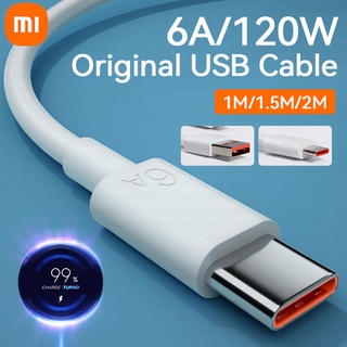 Xiaomi 120W 6A Usb Type C สายชาร์จเทอร์โบ Tipo ชาร์จเร็ว Type-Cabo สําหรับ Mi 12 11 10 Pro 9 5G Poco Redmi Note K30S K40