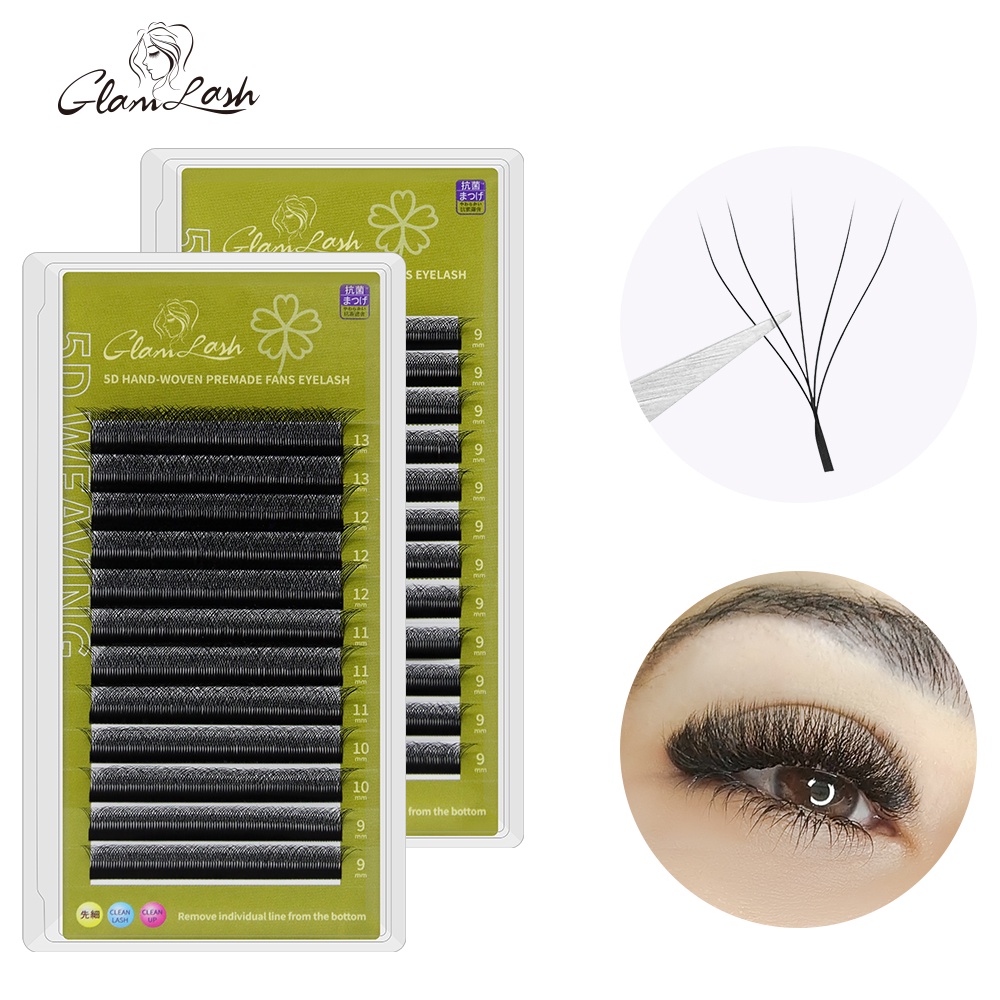 Glamlash 12 แถว ขนตา 5D รูปตัว W ขนตาตัว ขนนิ่ม ดูเป็นธรรมชาติ 5d W ขนตา
