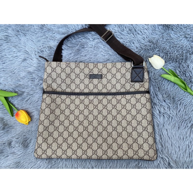 ของแท้💯 Gucci GG Plus Supreme Shoulder Bag 141198